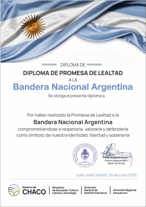 Diploma día de la Bandera