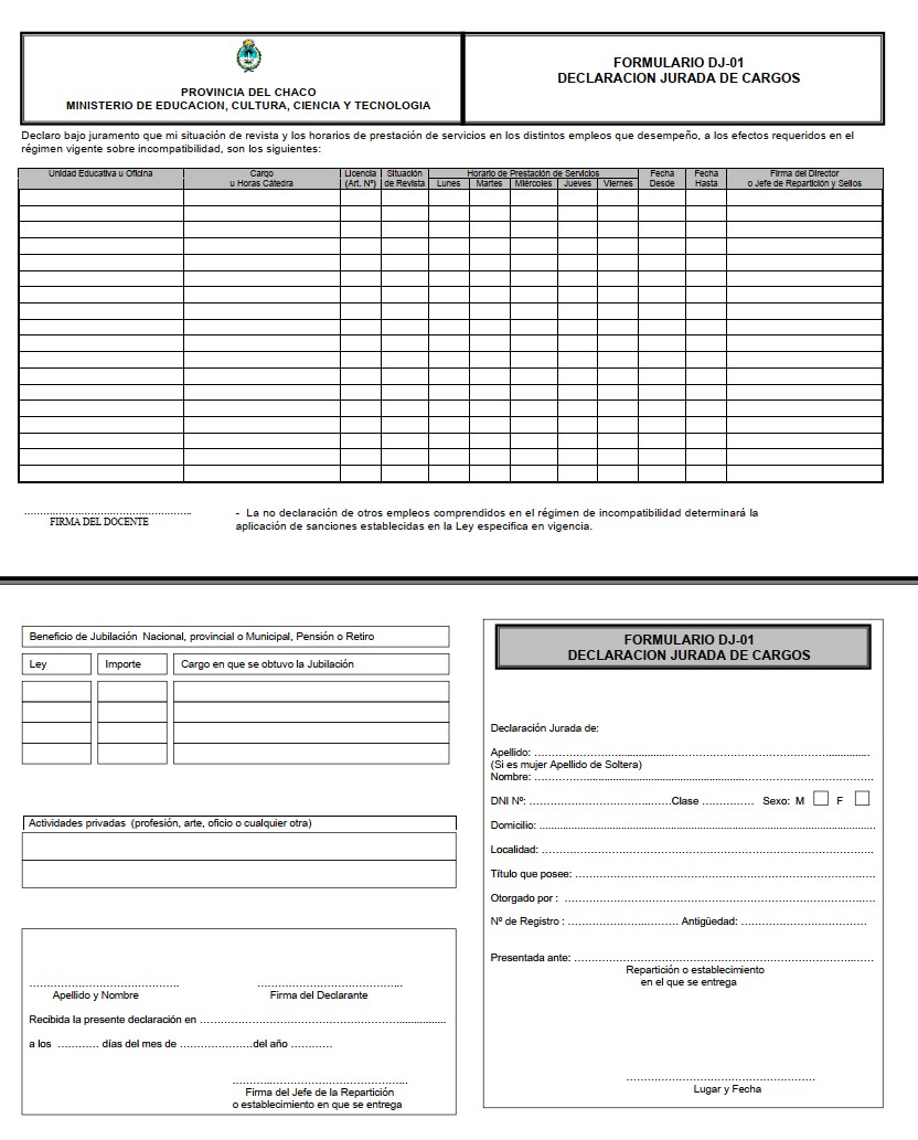 Formularios docentes